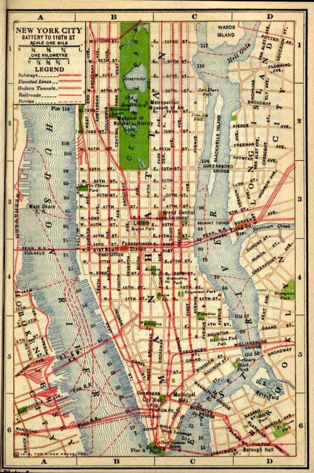 मानचित्र के पुराने मैनहट्टन