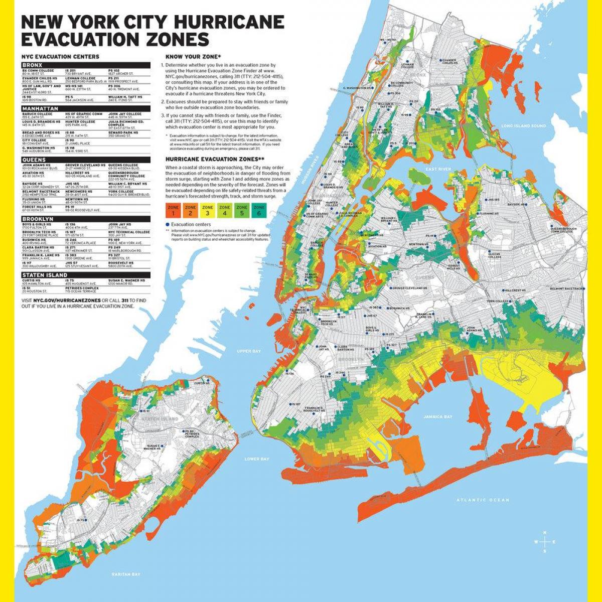 मैनहट्टन बाढ़ क्षेत्र का नक्शा