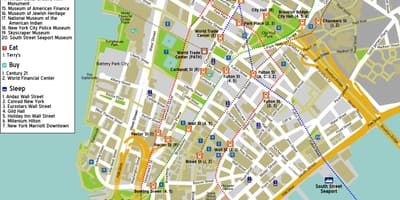 मानचित्र के शहर मैनहट्टन ny