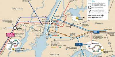 जेएफके मैनहट्टन के लिए मेट्रो का नक्शा