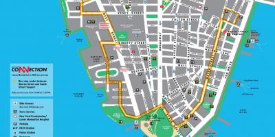 निचले मैनहट्टन पैदल यात्रा के नक्शे