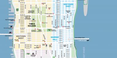 नि: शुल्क मुद्रण योग्य नक्शे के मैनहट्टन NYC