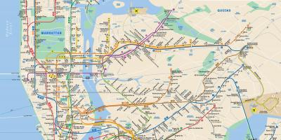 न्यूयॉर्क मैनहट्टन मेट्रो का नक्शा